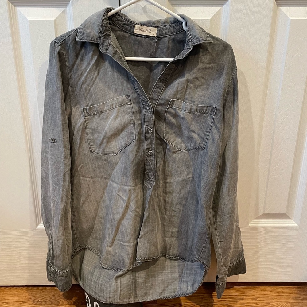 Bella Dahl grey ombré top M